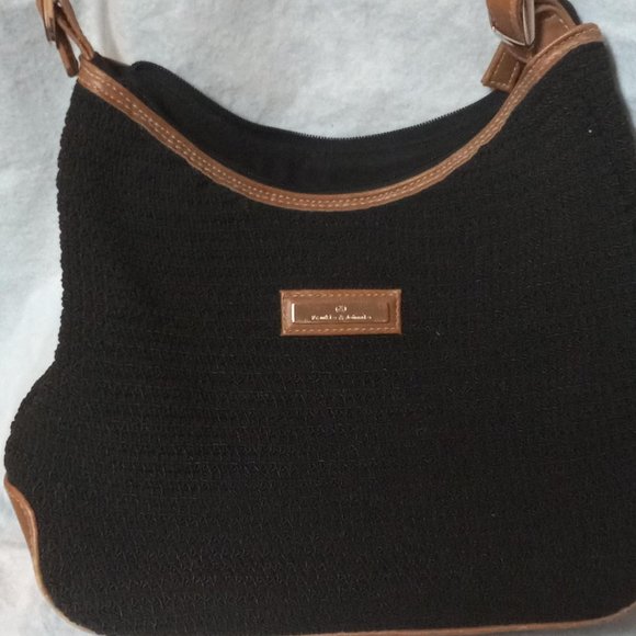 Purse, Frankie & Johnnie , woman's purse,crossbody, Black and tan , - Picture 1 of 9